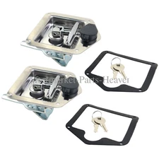 2* Trailer Door Latch T-Handle Style Stainless Steel Toolbox Lock Silver w/Keys