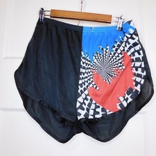 True Vtg 80s Mens Sz XL Color Block Shorts Gym Running Lined USA Vaporwave