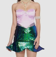 300 Melonhopper Women's Pink Green Mermaid Queen Halloween Costume Dress Size L