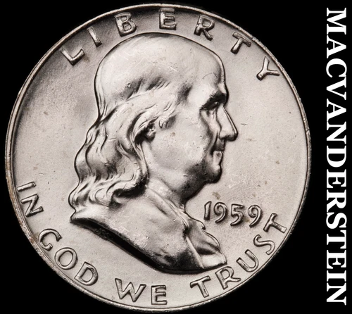 1959-D Silver Franklin Half Dollar - FBL - Choice Gem Brilliant Unc+++  #G9453