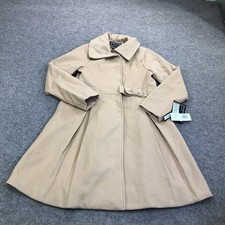 Rothschild Coat Girls 14 Beige Belted Bow Fit  Flare Dressy Winter Coat