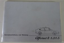 Alfa Romeo Alfasud Ti 1,3 / 1,5 Owner’s Manual Stand 11/1978