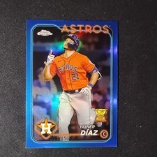 Yainer Diaz 2024 Topps Chrome Blue Refractor #203 /150 Astros