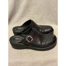 Born Women  s Size 9 Black Leather Clogs Slides Slip On Mules Comfort Shoes