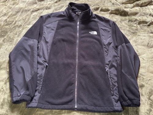 The North Face Jacket Mens Medium Black Fleece Softshell Full Zip Windbreaker - Picture 1 of 17
