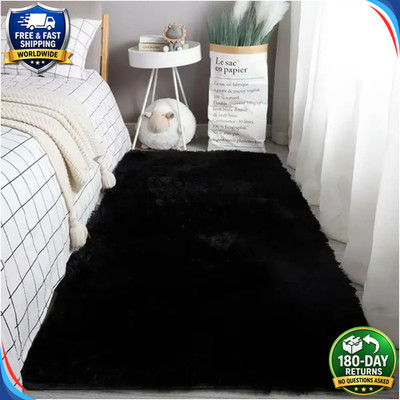 1pc Soft Non Slip Area Rug Washable Living Room Bedroom Carpet Mat Solid Color