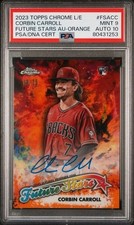 2023 Topps Chrome Logofractor Corbin Carroll Orange Autograph /25 PSA 9