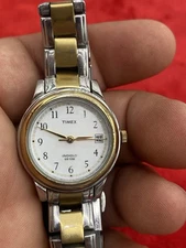 Timex Womens Porter Street 26mm Two Tone Watch T25771 Needs Service Gold /Silver