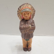 Vintage Indian Chief Boy Child Celluloid Plastic Figure Toy