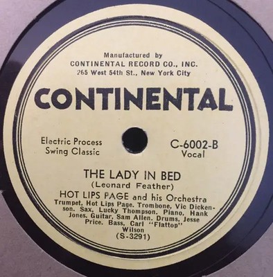 SCHELLACK Hot Lips Page And His Orchestra Gee Baby, Aint I Good To You / The L