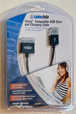 SanDisk Sansa Portable Music Player USB Charging / Sync Data Transfer 5ft Cable