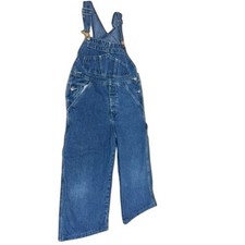 VTG "Gap" Kids Blue Denim Carpenter Overalls Medium Wash Straight Leg Utility