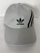 adidas Originals Gray Black Baseball Cap Cotton Twill Adjustable Strap Logo