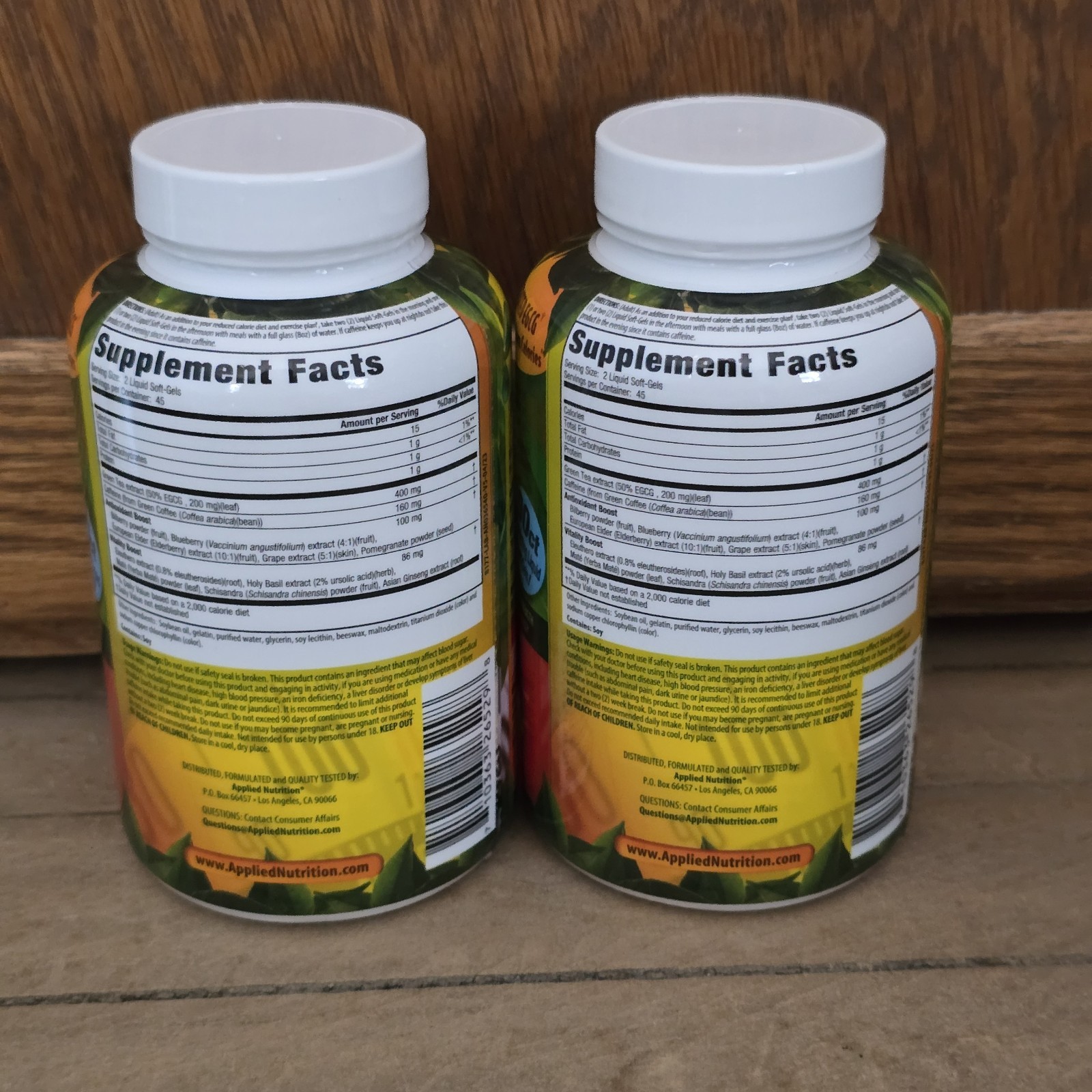 Green Tea Fat Burner Applied Nutrition 2 PACK 180 Fast-Acting Liquid Soft-Gels 