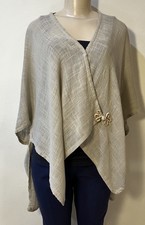 Soft Surroundings Beige Gauze Wrap Topper Poncho O/S EUC