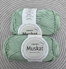 DROPS Muskat Yarn ? 11 x 50g ? Light Mint 20 ? Mercerised Cotton ? 550g