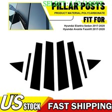 8pcs For 2017 2018-20 Hyundai Elantra Door Trim Window Pillar Posts Black 110x