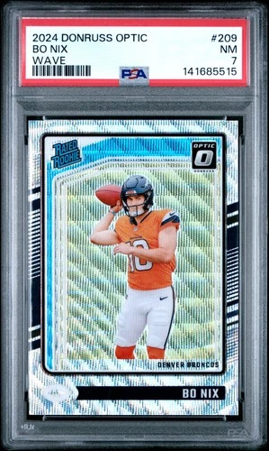 2024 PANINI DONRUSS OPTIC WAVE #209 BO NIX ROOKIE RC 164/300 PSA 7
