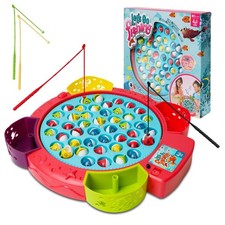 Fishing Games for with 45 Fish and 4 Poles-Fishing Toy for Toddlers with 360 ...