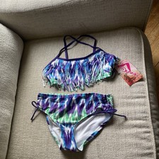 Kanu Surf Kelly 2 Pc Swim Suit Girls Size 12 MSRP 33 NWT Bohemian
