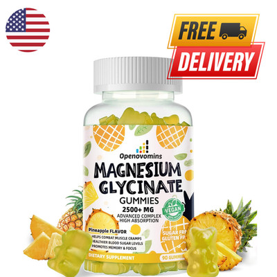 Magnesium Glycinate Gummies 2500mg - Sugar Free Magnesium Potassium Supplement w