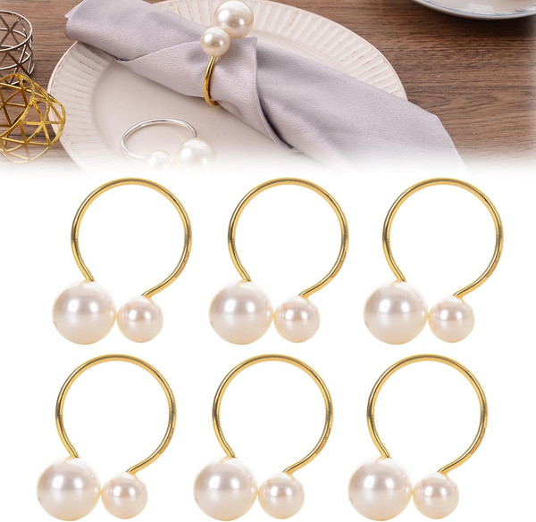 6 StüCk Serviettenringe Gold, Serviettenringe Weihnachten, Serviettenring, Servi-image