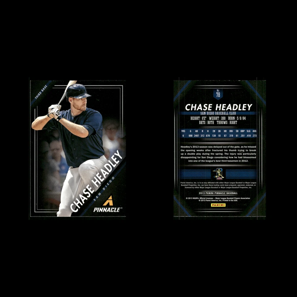 Chase Headley #78 2013 Pinnacle San Diego Padres Baseball Card MLB - Image 3 of 3
