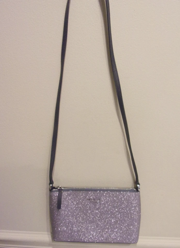 Bolso Kate Spade Azul Medianoche Brillo Brillo, Borde Cuero Saffiano Azul Marino CB/SH Foto 2 de 4