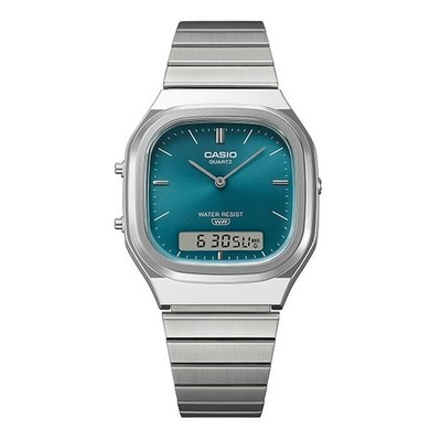 CASIO AQ-240E-3A AQ-230GA-5A 2本セット Casio AQ-240E-3ADF Watch Digital Analog Metal Band Silver Blue