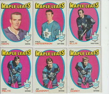 1971-72 Topps Toronto Maple Leafs Lot  Keon Henderson Ellis Pelyk Dorey McKenny