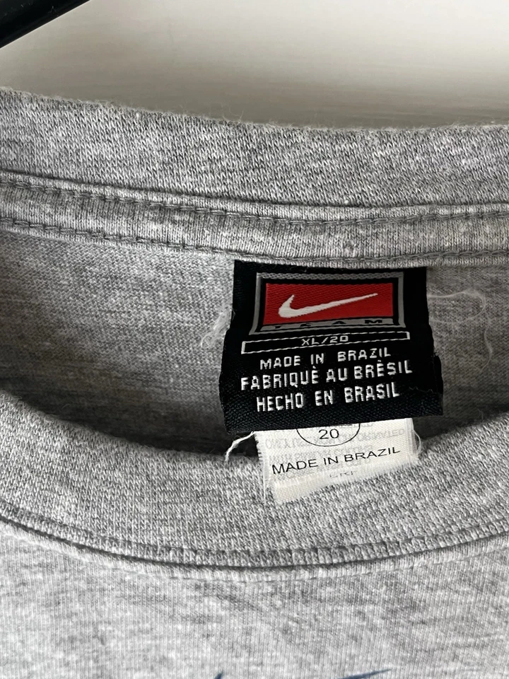 Camisa Nike NY New York Knicks Vintage Juvenil XL 20 Gris Naranja Manga Larga Logo Foto 3 de 4