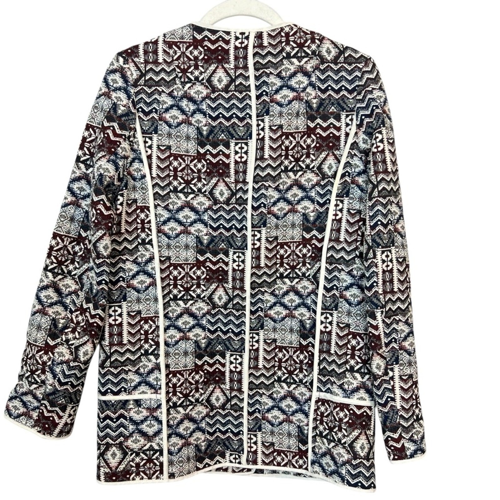 Zara Basic Patchwork Motorcycle Longline Blazer J… - image 2