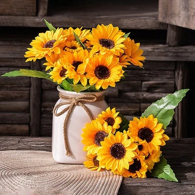 Künstliche Sonnenblume Real Touch Garten Party Hochzeit Home Office für deko - Bild 1 von 4