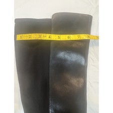 Abella Megan WC Women's 7.5M Wide Calf Black Faux Leather Buckle Boots