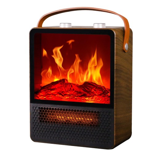 Electric Fireplace Heater Mini 1500W Portable Small Fireplace Heater for Indo...
