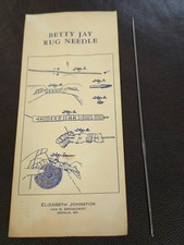 Vintage 1947 BETTY JAY Rug Needle Hook Elizabeth Johnston Rugmaking Instructions