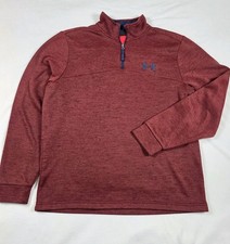 Under Armour Men's M ColdGear 1/4 Zip Pullover Burgundy Red Fleece Lined
