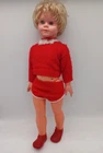 BLOSSOM TOYS LTD ENGLAND 25" Plastic Doll with Sleeping Eyes Knitted 2 piece