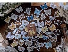 Butterfly History Stickers Pack, 46 pcs Sticker Set,butterfly,Journal Stickers