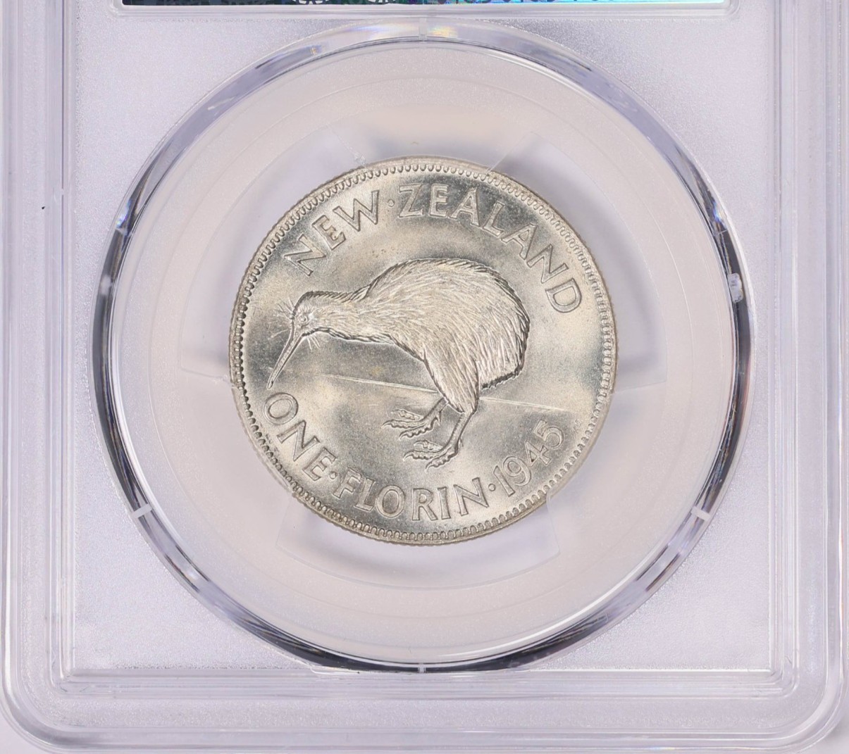 New Zealand, 1945 George VI Florin. PCGS MS 63. 515,000 Mintage.