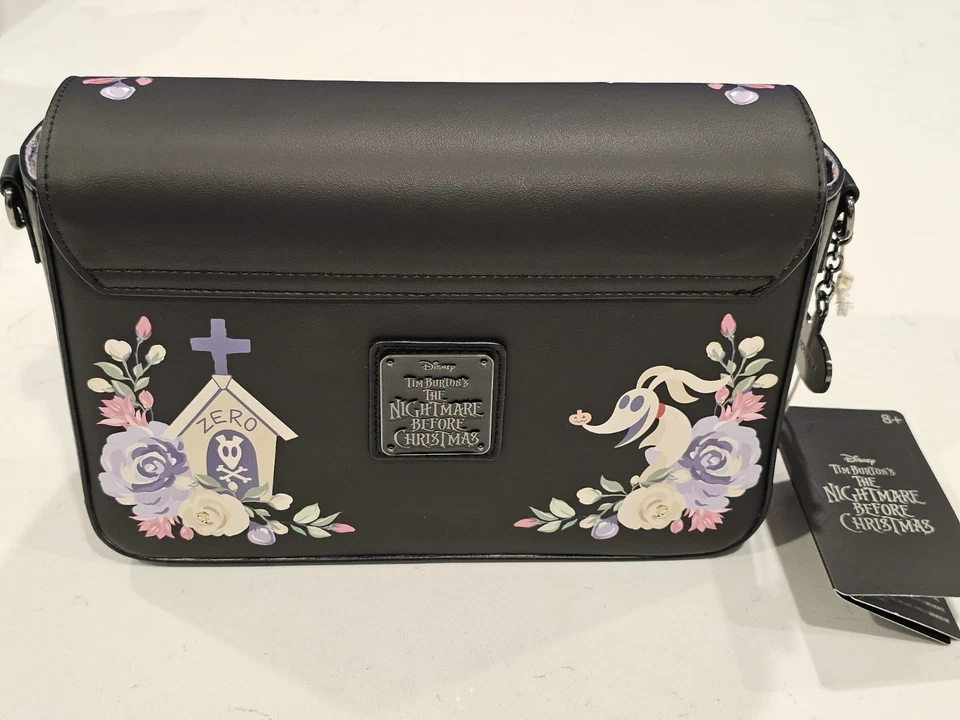 NUEVO Exclusivo Bolso Bandolera Disney Pesadilla Antes de Navidad Cero Púrpura Floral Foto 4 de 4