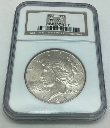 1928 PEACE DOLLAR NGC MS61 Key Date