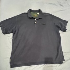 Orvis Men's XXLT Navy Polo Shirt 100 Cotton Short Sleeve Button Front