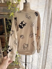 Sanrio Hello Kitty Friends Khaki Beige Sweatshirt Pullover Bioworld Size Large