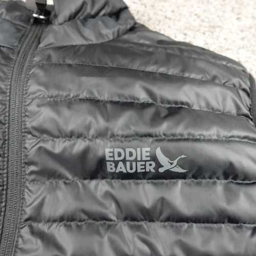 Eddie Bauer Cirruslite Down Vest 650 Mens Medium Black Zip Up Lightweight Puffer image 3