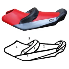 Yamaha 2006-2009 VX Cruiser Blacktip Custom Color and Cut Black Tip Seat Cover 