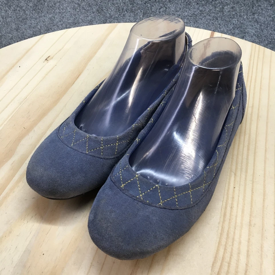 Zapato Lands End Mujer 8 M Informal Ballet Pisos Cómodo 380867 Azul Gamuza Sin Cordones Foto 3 de 4