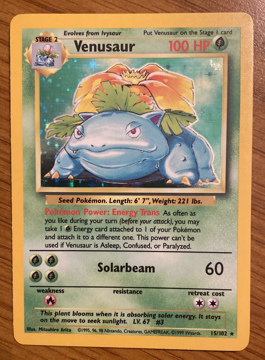Venusaur ポケモンカード #15/102 VENUSAUR - 15/102 - Base Set - Holo - Pokemon Card - EXC