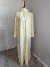 Vintage Sears Take-Along Light Yellow Snap Front Robe House Coat Dress Sz L