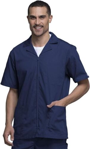 Chaqueta Médica Cherokee Workwear Para Hombre Cremallera Frontal AZUL 4300 INCREÍBLE OFERTA